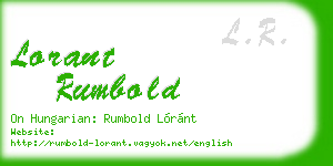 lorant rumbold business card