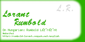 lorant rumbold business card